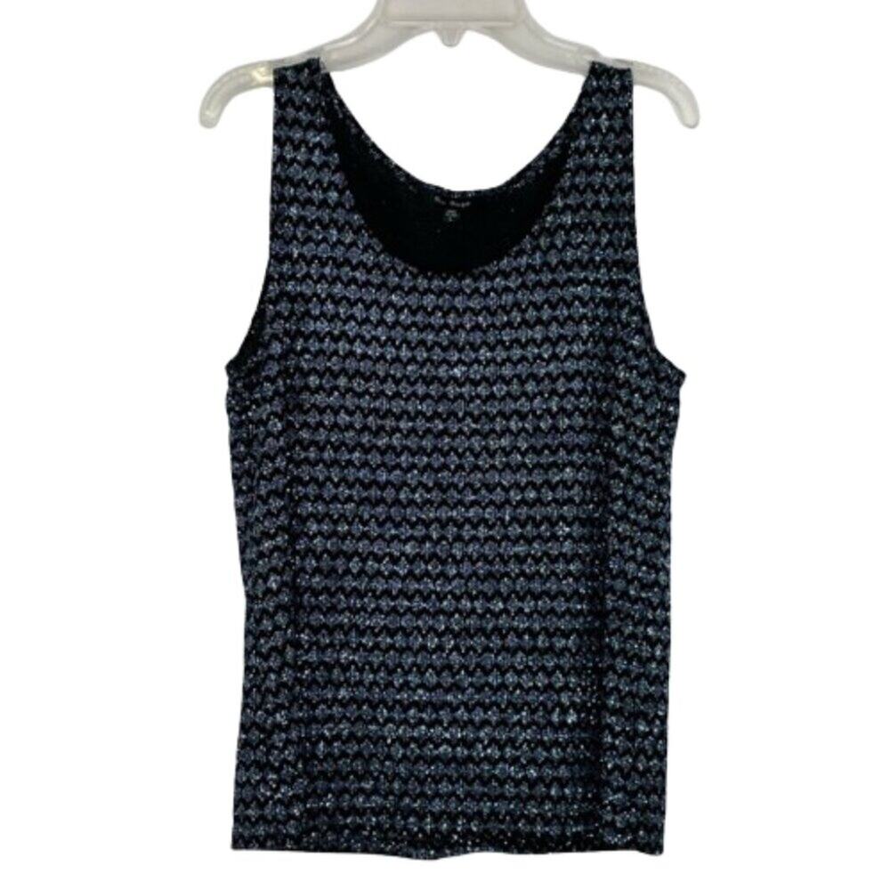 Blue Sage Vintage glittery shimmer tank blouse 90s Y2K evening artsy size Large